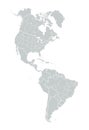 Outline map of America with countries,states